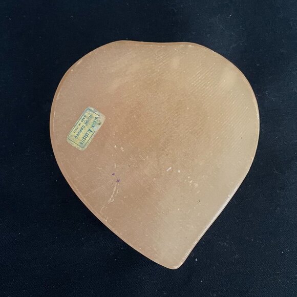 Limoges Pale Pink Genuine Alabaster Trinket Dish Hand Carved and Engraved Floral - Picture 7 of 8